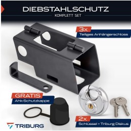 Triburg trailer lock with protective cap ahk description