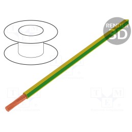 5 m x STu00c4UBLI - 61.7554-20 - Wire, Silivolt®-E, 1x1mm2, stranded, Cu, silicone, green-yellow