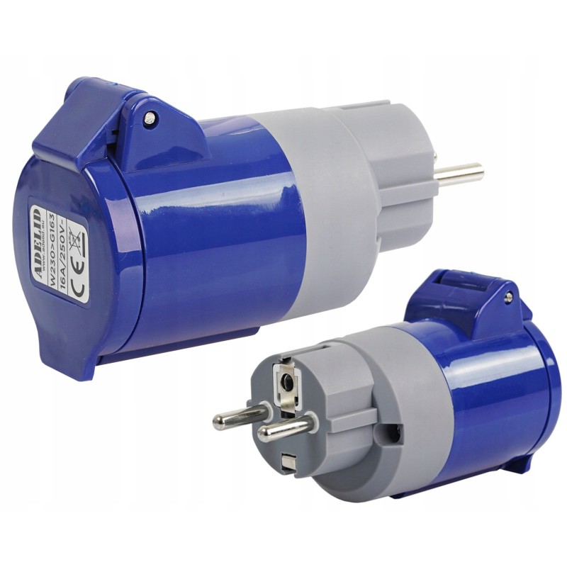Adapter, CEE plug, 230v socket, IP44 adapter