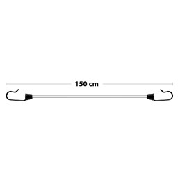 Rubber hook, hook holder, 150 cm, rubber lines