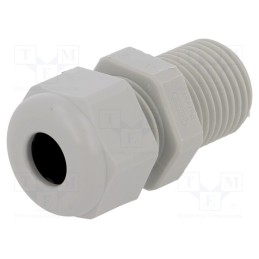 5 pcs x HUMMEL - 1.209.0900.60 - Cable gland, with long thread, PG9, IP68, polyamide, light grey