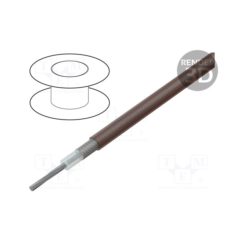 5 m x HELUKABEL - 40008 - Wire: coaxial, RG179BU, stranded, CCS, FEP, brown or white, 2.5mm
