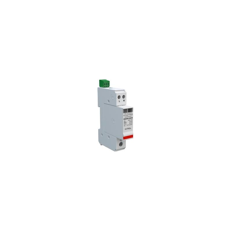 1 pcs : DS240S-230/G - Industrial Surge Protectors Din Rail AC Power Surge Suppressor, 40kA max, 400/230 V 3 phase, 2P