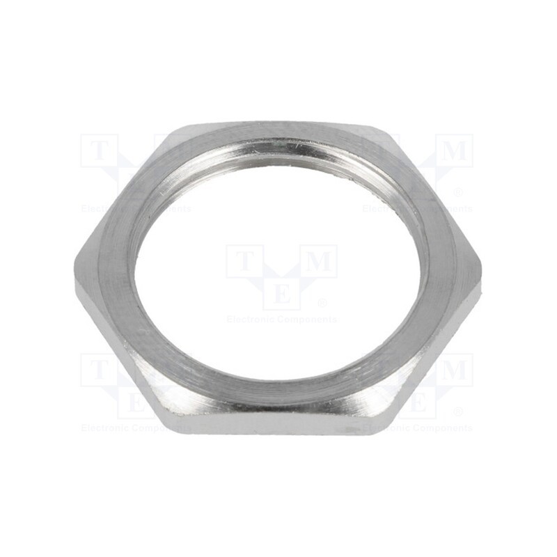 5 pcs x MOLEX - 93600-0093 7000.6952.0 - Nut, M20, brass, nickel, Thk: 3mm, Spanner: 24mm, Thread: metric