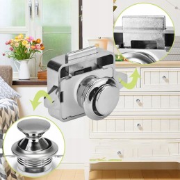 Cabinet lock, pushlock furniture lock for a camper