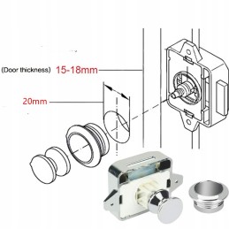 Cabinet lock, pushlock furniture lock for a camper