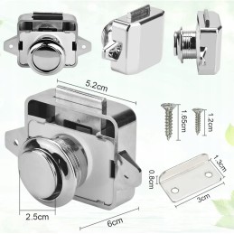 Cabinet lock, pushlock furniture lock for a camper