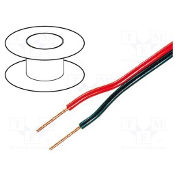5 m x TASKER - C102-4.00 - Wire: loudspeaker cable, 2x4mm2, stranded, OFC, black-red, PVC
