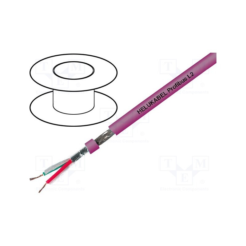 5 m x HELUKABEL - 80267 - Wire: data transmission, 1x2x22AWG, violet, stranded, Cu, -40÷70°C