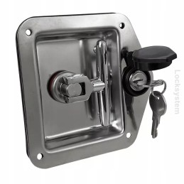 Stainless steel door handle with lock 124x121x35