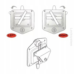 Stainless steel door handle with lock 124x121x35