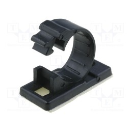 5 pcs x KSS WIRING - 10J-S - Screw down self-adhesive holder, 14mm, polyamide, black, UL94V-2