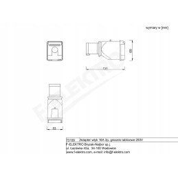 Camping adapter plug 16a 3p socket 230v ip44