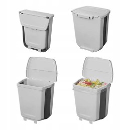 Foldable waste bin for a camper trailer, 8 liters