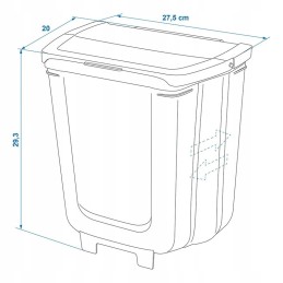 Foldable waste bin for a camper trailer, 8 liters