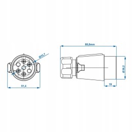 Trailer plug 7 pin female connector
