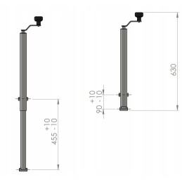 Crank lift for unitrailer trailer