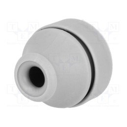 5 pcs x TRELLEBORG - 100186 - Grommet, Ømount.hole: 16mm, elastomer thermoplastic TPE, grey