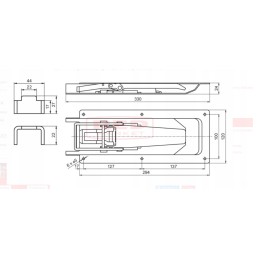 Recessed side lock, galvanized steel