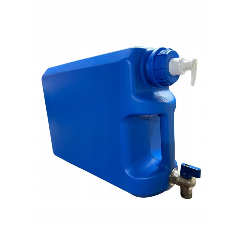 Water bank canister tank with tap and dispenser, 10l, narrow, flat