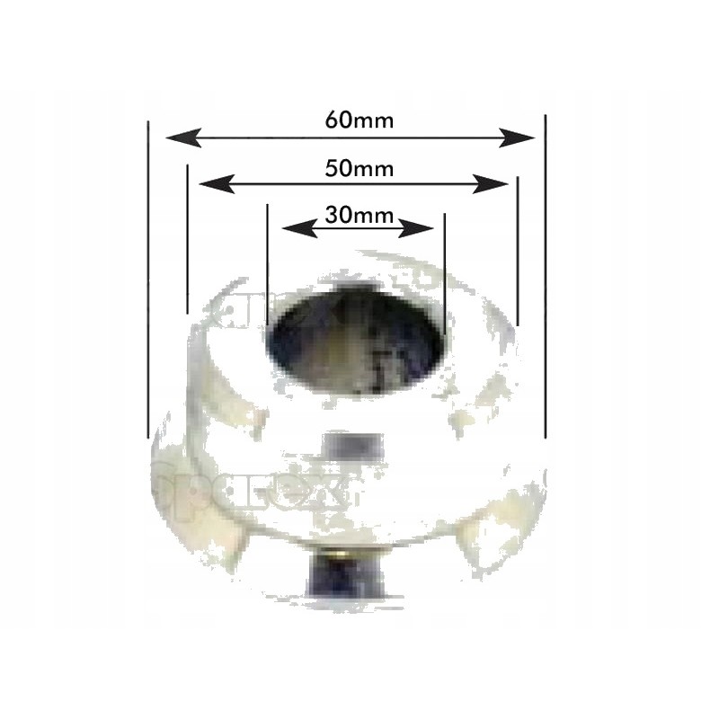 Hitch sleeve 30x50x60mm sparex