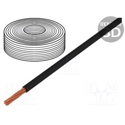5 m x HELUKABEL - 15801 - Wire, LifY, 1x2.5mm2, stranded, Cu, PVC, black, 450V,750V, -15÷80°C