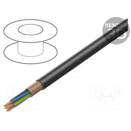 5 m x HELUKABEL - 32059 - Wire, NYY, 5G1.5mm2, round, solid, Cu, PVC, black, 600V,1kV