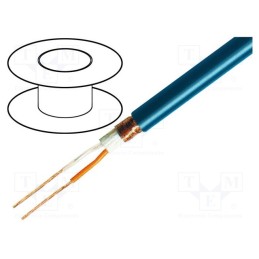 5 m x TASKER - C260 BLUE - Wire: microphone cable, 2x0.25mm2, blue, OFC, -15÷70°C, PVC