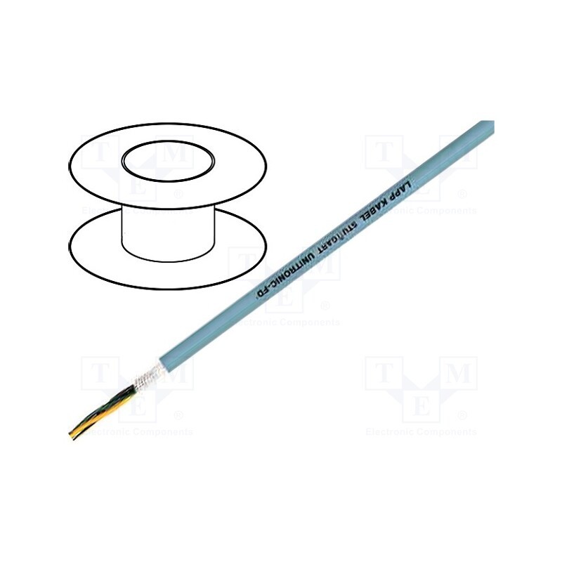 5 m x LAPP - 27857 - Wire: data transmission, UNITRONIC® FD, 4x0.25mm2, PVC, grey, Cu