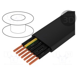 5 m x TKD - 3000648 - Wire, H07VVH6-F, 7G1.5mm2, unshielded, 450V,750V, Cu, stranded