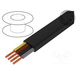 5 m x TKD - 3000616 - Wire, H07VVH6-F, 4G1.5mm2, unshielded, 450V,750V, Cu, stranded