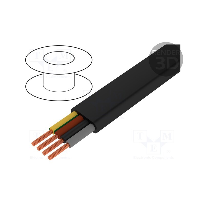 5 m x TKD - 3000616 - Wire, H07VVH6-F, 4G1.5mm2, unshielded, 450V,750V, Cu, stranded