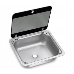 Sink with glass cover sng 4133 410x335mm dometic