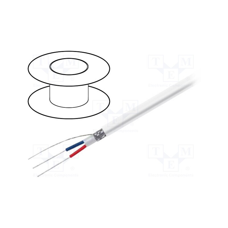 5 m x TASKER - TSK1038 WHITE - Wire: DMX, 2x0.35mm2, stranded, 110Ω, -15÷70°C, Colour: white, 100m