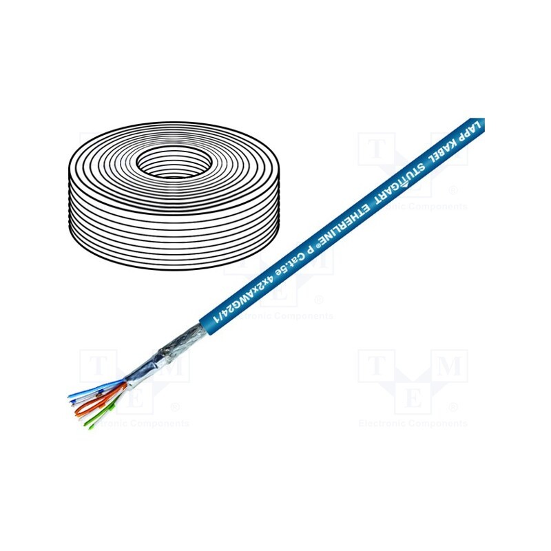 5 m x LAPP - 2170296 - Wire, ETHERLINE® Cat.5e,SF/UTP, 4x2x24AWG, 5e, solid, Cu, LSZH