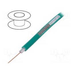 5 m x TELESTE - S5990 GVTCU - Wire: coaxial, RG59, solid, Cu, PVC, green, 100m, Øcable: 6.1mm