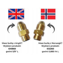 Adapter adapter for English gas cylinders