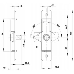 Manhole lock zz2, square key, 8 mm