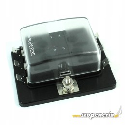 Fuse strip with 6 outputs in the housing