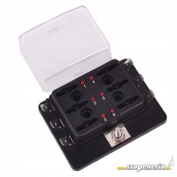 Fuse strip with 6 outputs in the housing