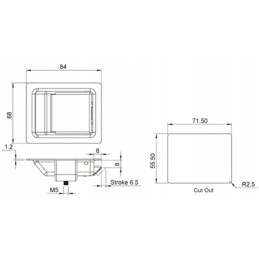 Recessed latch handle uvt84 uvt84