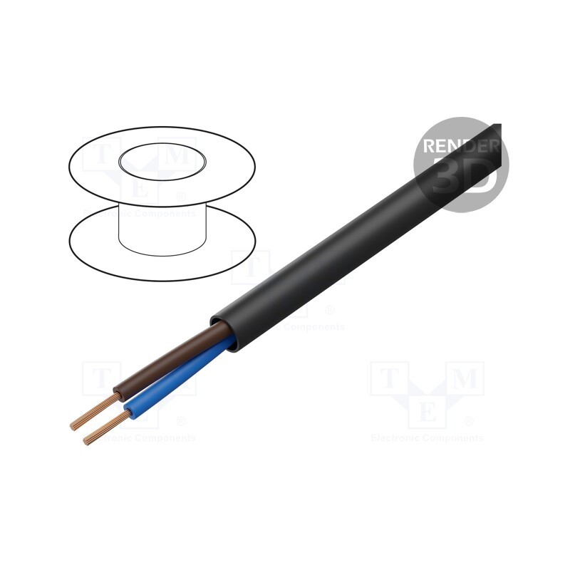 5 m x LAPP - 21810 - Wire, ÖLFLEX® ROBUST 200, 2x2.5mm2, unshielded, 450V,750V, Cu