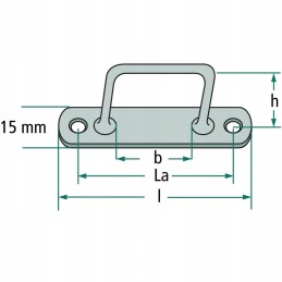 Tarpaulin guide 15x66 mm h 16 mm granite