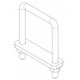 U-bolt yoke support mounting square 80mm m12