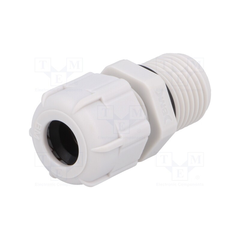 5 pcs x BM GROUP - BM4917L - Cable gland, with long thread, M16, 1.5, IP68, polyamide, grey