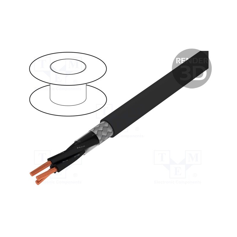 5 m x LAPP - 1136512 - Wire, ÖLFLEX® CLASSIC 115 CY BK, 3x0.5mm2, PVC, black, 300V,500V