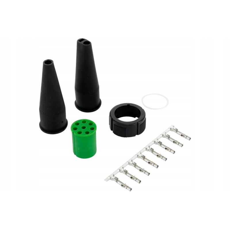 Aspock connector for trailer rear lights, 8 pin bayonet 12v, green female