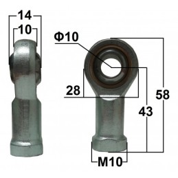 Gas spring holder, movable eyelet fi10 m10