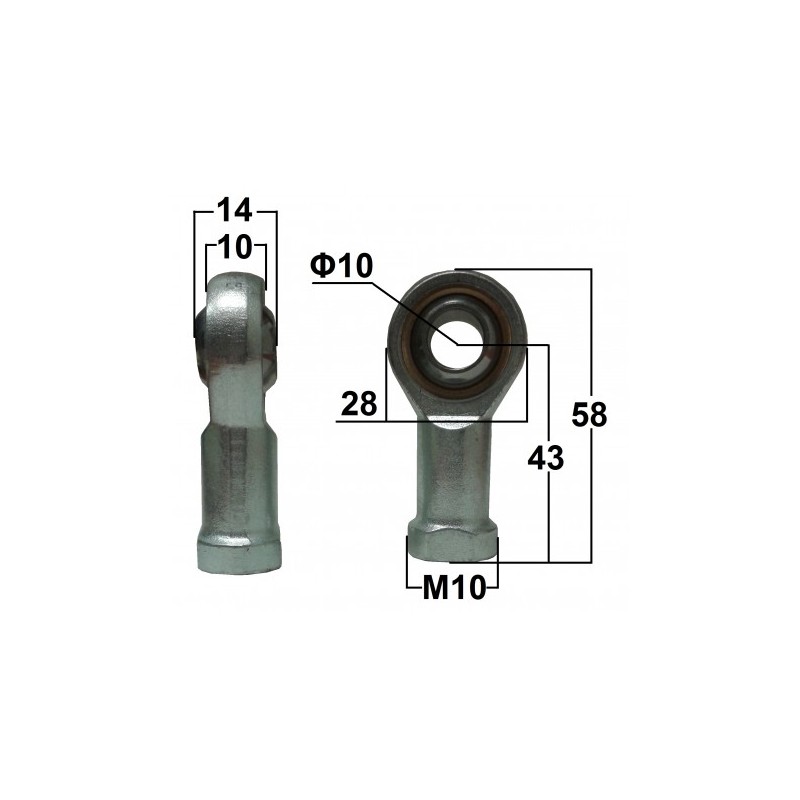 Gas spring holder, movable eyelet fi10 m10