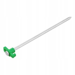 Tent peg pins with a green hook